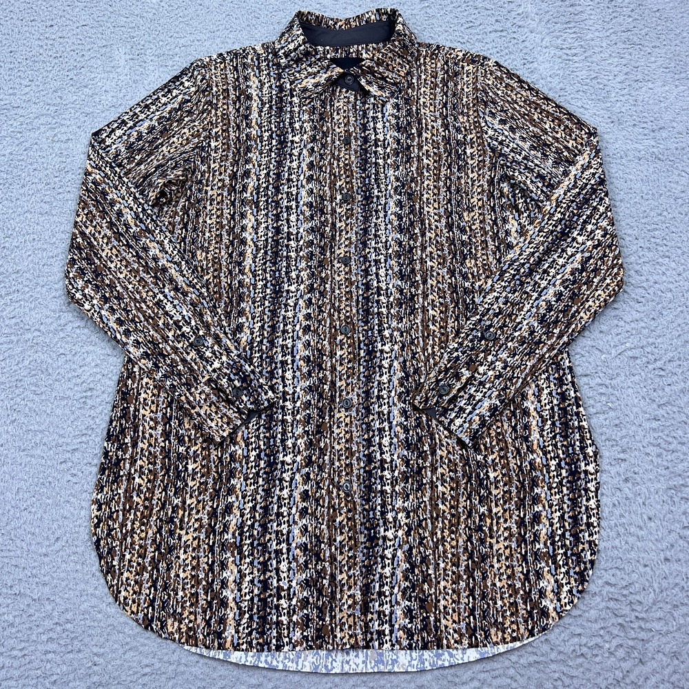 Lysse Women's Button Up Long Sleeve Schiffer Shirt in Golden Surface Size Small